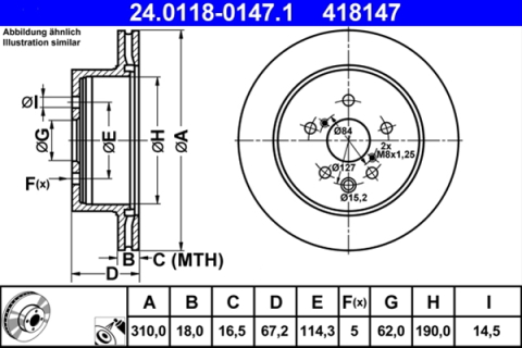 Piese auto - Disc frana ATE 24.0118-0147.1