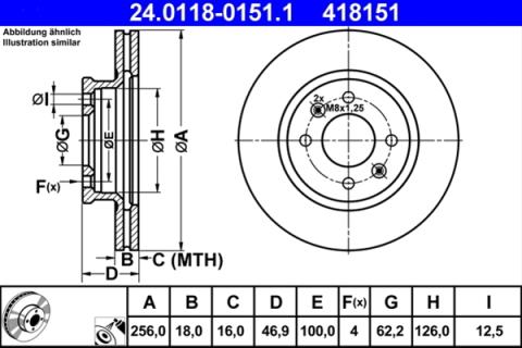 Piese auto - Disc frana ATE 24.0118-0151.1