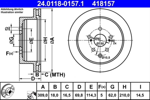 Piese auto - Disc frana ATE 24.0118-0157.1