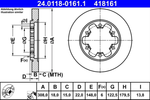 Piese auto - Disc frana ATE 24.0118-0161.1
