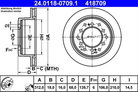 Piese auto - Disc frana ATE 24.0118-0709.1