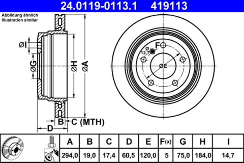 Piese auto - Disc frana ATE 24.0119-0113.1