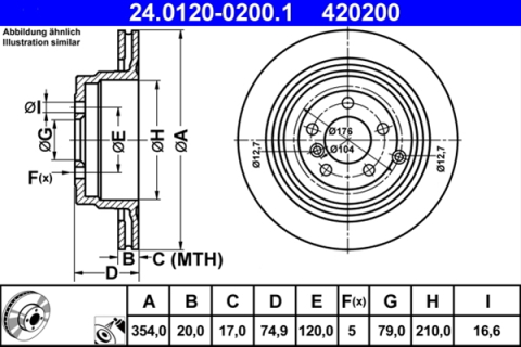 Piese auto - Disc frana ATE 24.0120-0200.1