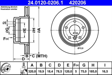 Piese auto - Disc frana ATE 24.0120-0206.1