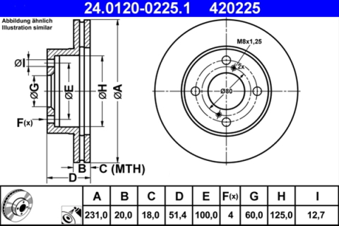 Piese auto - Disc frana ATE 24.0120-0225.1