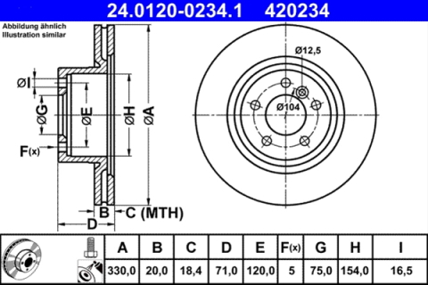 Piese auto - Disc frana ATE 24.0120-0234.1