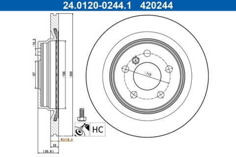 Piese auto - Disc frana ATE 24.0120-0244.1