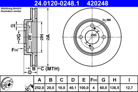 Piese auto - Disc frana ATE 24.0120-0248.1