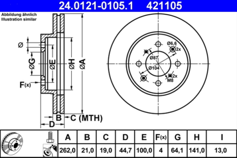 Piese auto - Disc frana ATE 24.0121-0105.1