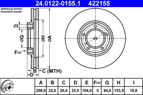 Piese auto - Disc frana ATE 24.0122-0155.1