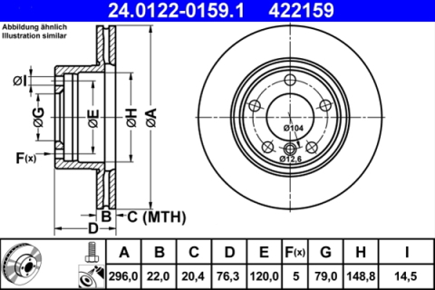 Piese auto - Disc frana ATE 24.0122-0159.1