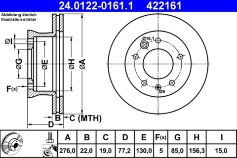 Piese auto - Disc frana ATE 24.0122-0161.1
