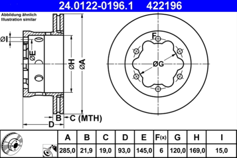 Piese auto - Disc frana ATE 24.0122-0196.1