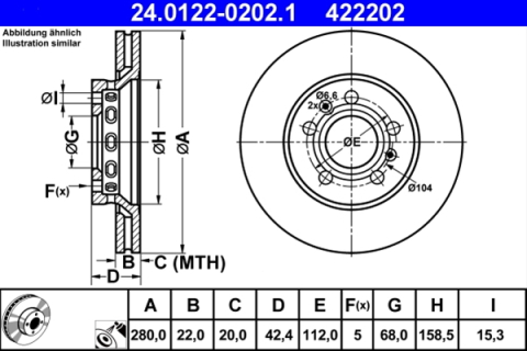 Piese auto - Disc frana ATE 24.0122-0202.1