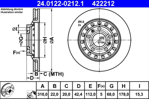 Piese auto - Disc frana ATE 24.0122-0212.1