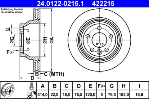 Piese auto - Disc frana ATE 24.0122-0215.1