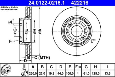 Piese auto - Disc frana ATE 24.0122-0216.1