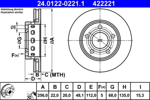 Piese auto - Disc frana ATE 24.0122-0221.1