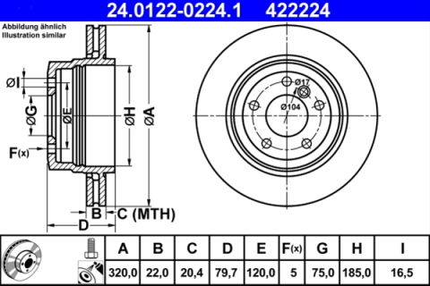 Piese auto - Disc frana ATE 24.0122-0224.1