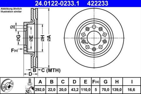 Piese auto - Disc frana ATE 24.0122-0233.1