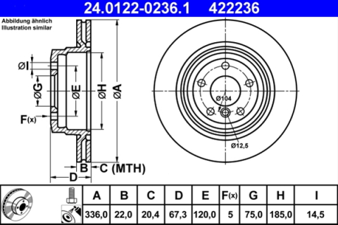 Piese auto - Disc frana ATE 24.0122-0236.1