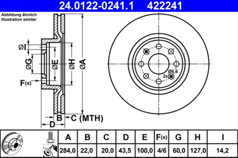 Piese auto - Disc frana ATE 24.0122-0241.1