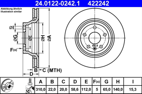 Piese auto - Disc frana ATE 24.0122-0242.1