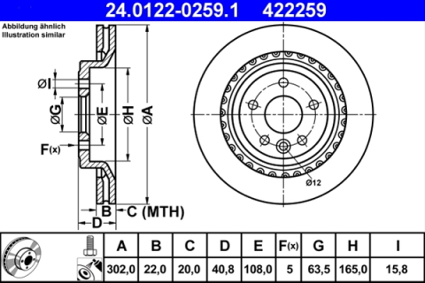 Piese auto - Disc frana ATE 24.0122-0259.1