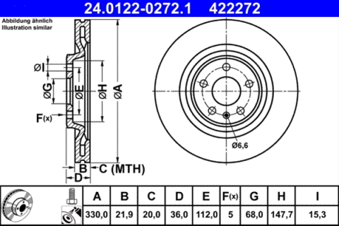 Piese auto - Disc frana ATE 24.0122-0272.1