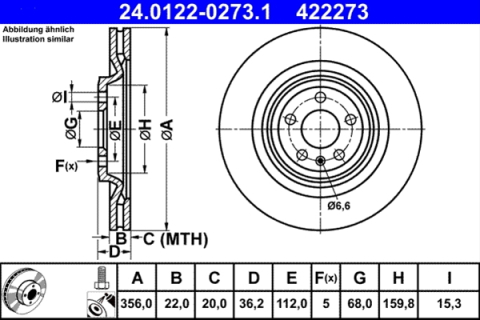 Piese auto - Disc frana ATE 24.0122-0273.1