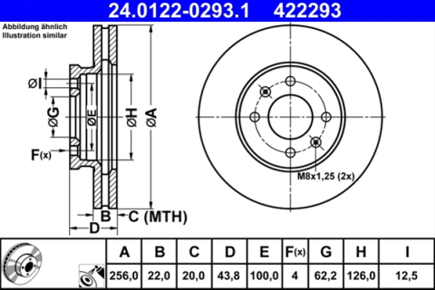 Piese auto - Disc frana ATE 24.0122-0293.1