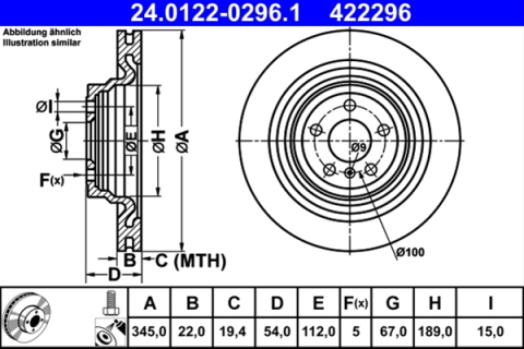 Piese auto - Disc frana ATE 24.0122-0296.1