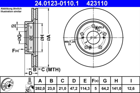 Piese auto - Disc frana ATE 24.0123-0110.1