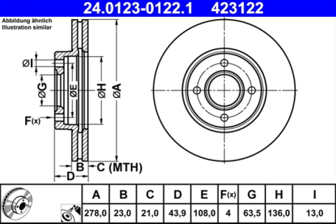 Piese auto - Disc frana ATE 24.0123-0122.1