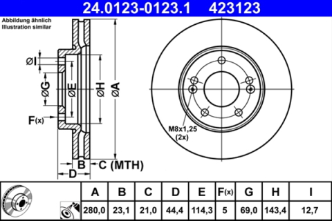 Piese auto - Disc frana ATE 24.0123-0123.1