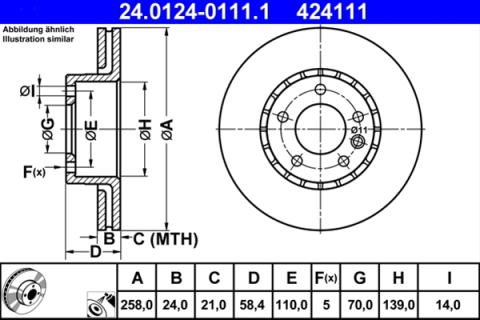 Piese auto - Disc frana ATE 24.0124-0111.1