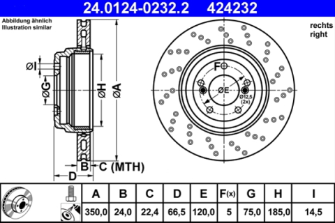Piese auto - Disc frana ATE 24.0124-0232.2