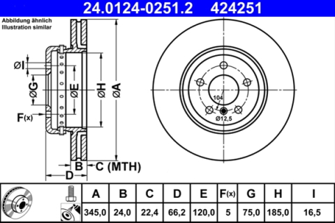 Piese auto - Disc frana ATE 24.0124-0251.2