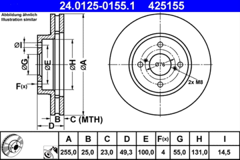 Piese auto - Disc frana ATE 24.0125-0155.1