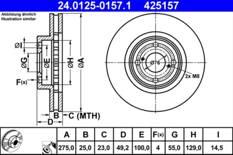 Piese auto - Disc frana ATE 24.0125-0157.1
