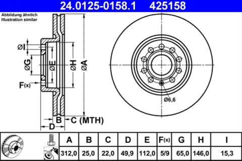 Piese auto - Disc frana ATE 24.0125-0158.1