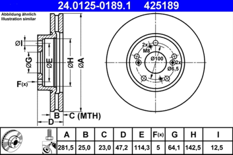 Piese auto - Disc frana ATE 24.0125-0189.1