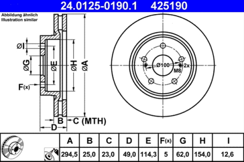 Piese auto - Disc frana ATE 24.0125-0190.1