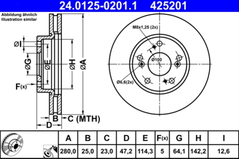 Piese auto - Disc frana ATE 24.0125-0201.1