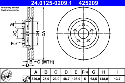Piese auto - Disc frana ATE 24.0125-0209.1