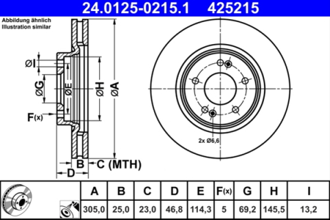 Piese auto - Disc frana ATE 24.0125-0215.1