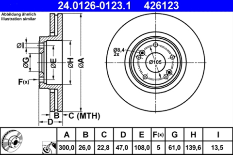 Piese auto - Disc frana ATE 24.0126-0123.1