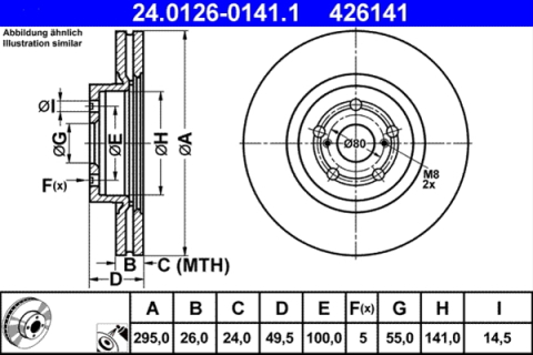 Piese auto - Disc frana ATE 24.0126-0141.1