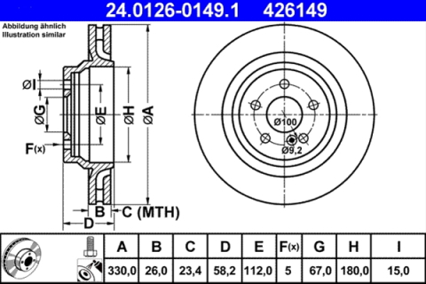 Piese auto - Disc frana ATE 24.0126-0149.1