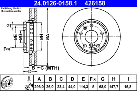 Piese auto - Disc frana ATE 24.0126-0158.1